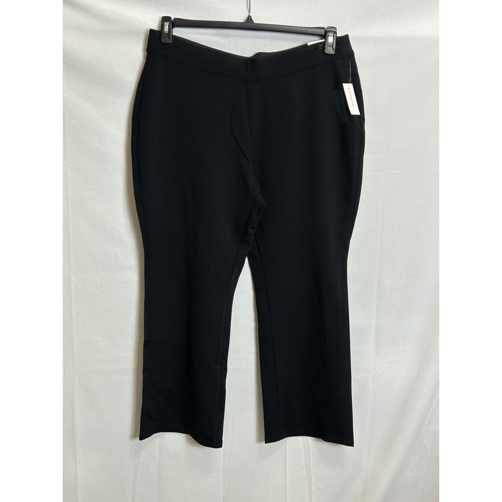 Catherines Black Ponte Knit Pants Plus Size 18/20WP Straight Leg Pull On NEW